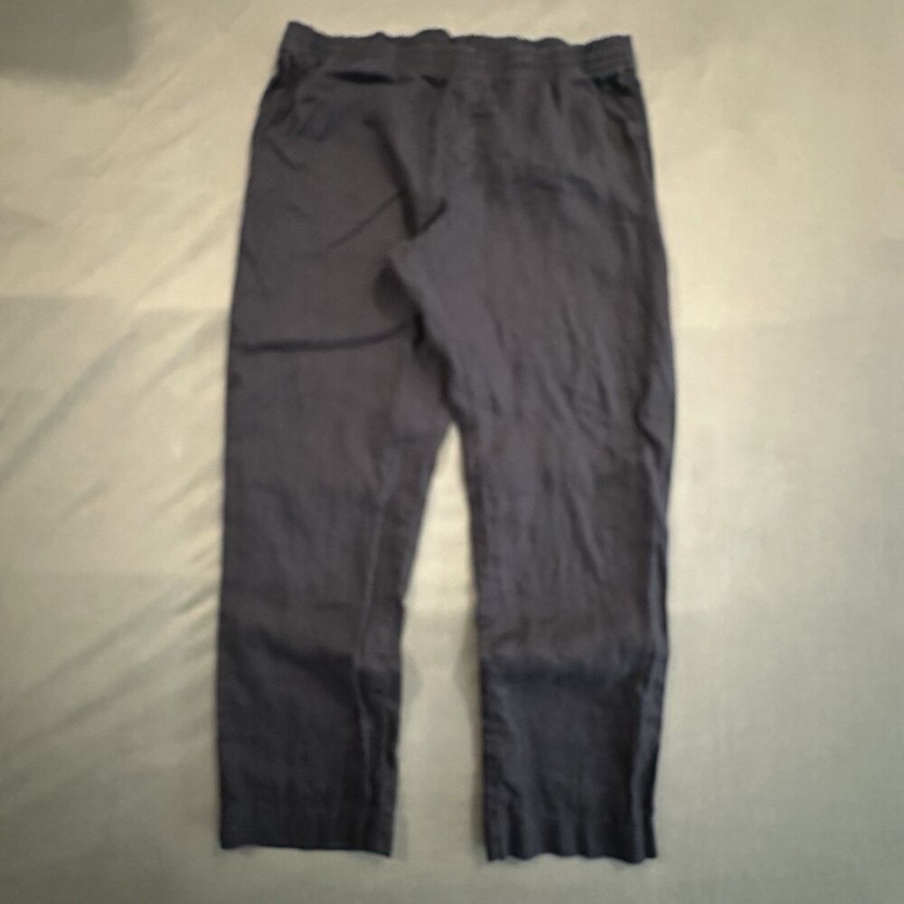 H&M 100% Linen Pants Mens XL Navy Blue Slacks Chino Dress Costal Beach Reg Fit